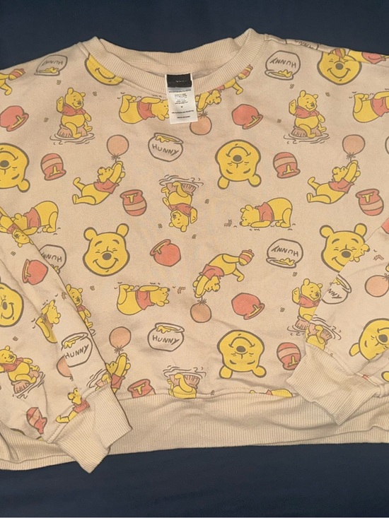Disney Sweaters - Disney Winnie the Pooh Allover Print Crewneck - Beige, Yellow, Red